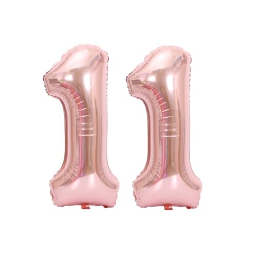 Folienballons für Paten, 40,6 cm, für Kinder und Erwachsene, Geburtstag, Jahrestag, Party-Dekorationen, Zubehör für den Heimgebrauch (Rosa, Nummer 11) von GODFATHER LTD PARTY EVERY DAY