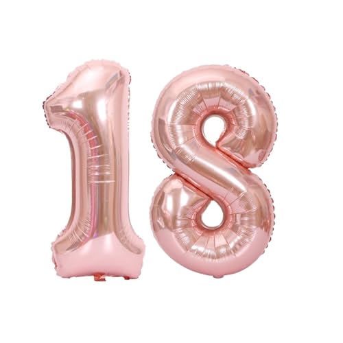 Folienballons für Paten, 40,6 cm, für Kinder und Erwachsene, Geburtstag, Jahrestag, Party-Dekorationen, Zubehör für den Heimgebrauch (Rosa, Nummer 18) von GODFATHER LTD PARTY EVERY DAY