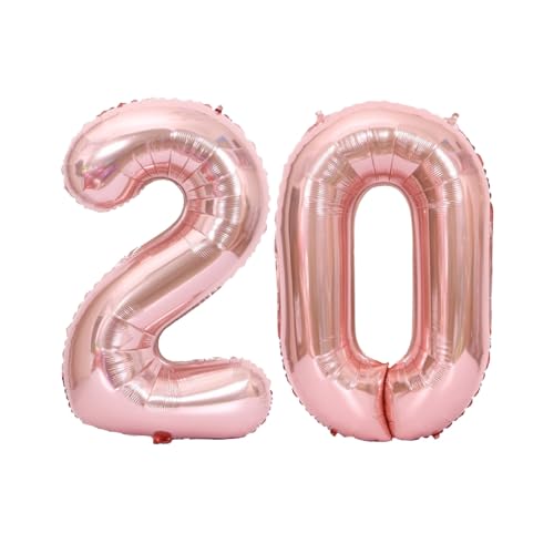 Folienballons für Paten, 40,6 cm, für Kinder und Erwachsene, Geburtstag, Jahrestag, Party-Dekorationen, Zubehör für den Heimgebrauch (Rosa, Nummer 20) von GODFATHER LTD PARTY EVERY DAY