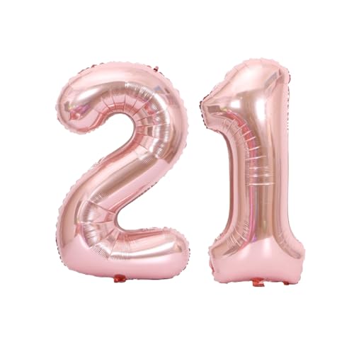Folienballons für Paten, 40,6 cm, für Kinder und Erwachsene, Geburtstag, Jahrestag, Party-Dekorationen, Zubehör für den Heimgebrauch (Rosa, Nummer 21) von GODFATHER LTD PARTY EVERY DAY