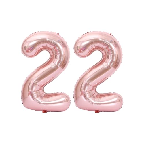 Folienballons für Paten, 40,6 cm, für Kinder und Erwachsene, Geburtstag, Jahrestag, Party-Dekorationen, Zubehör für den Heimgebrauch (Rosa, Nummer 22) von GODFATHER LTD PARTY EVERY DAY