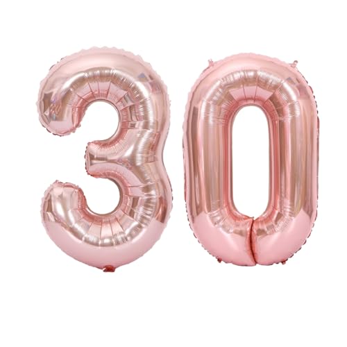 Folienballons für Paten, 40,6 cm, für Kinder und Erwachsene, Geburtstag, Jahrestag, Party-Dekorationen, Zubehör für den Heimgebrauch (Rosa, Nummer 30) von GODFATHER LTD PARTY EVERY DAY