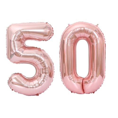 Folienballons für Paten, 40,6 cm, für Kinder und Erwachsene, Geburtstag, Jahrestag, Party-Dekorationen, Zubehör für den Heimgebrauch (Rosa, Nummer 50) von GODFATHER LTD PARTY EVERY DAY