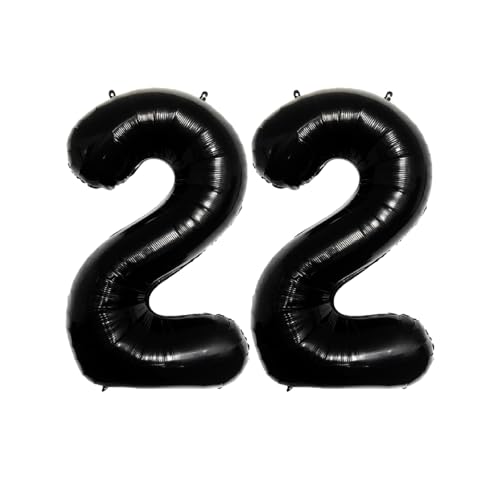 Folienballons für Paten, 40,6 cm, für Kinder und Erwachsene, Geburtstag, Jahrestag, Party-Dekorationen, Zubehör für den Heimgebrauch (Schwarz, Nummer 22) von GODFATHER LTD PARTY EVERY DAY
