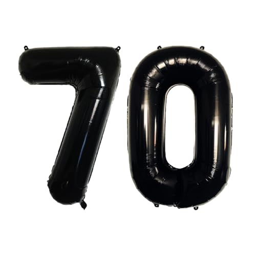 Folienballons für Paten, 40,6 cm, für Kinder und Erwachsene, Geburtstag, Jahrestag, Party-Dekorationen, Zubehör für den Heimgebrauch (Schwarz, Nummer 70) von GODFATHER LTD PARTY EVERY DAY