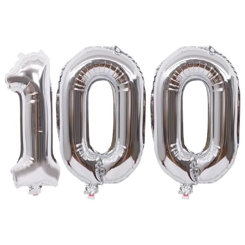 Folienballons für Paten, 40,6 cm, für Kinder und Erwachsene, Geburtstag, Jahrestag, Party-Dekorationen, Zubehör für den Heimgebrauch (Silber, Nummer 100) von GODFATHER LTD PARTY EVERY DAY