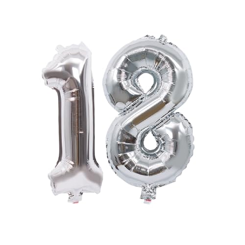 Folienballons für Paten, 40,6 cm, für Kinder und Erwachsene, Geburtstag, Jahrestag, Party-Dekorationen, Zubehör für den Heimgebrauch (Silber, Nummer 18) von GODFATHER LTD PARTY EVERY DAY
