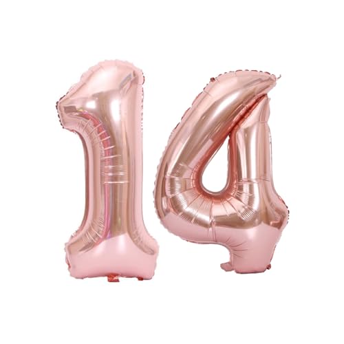 Folienballons für Patenvater, 40,6 cm, für Kinder und Erwachsene, Geburtstag, Jahrestag, Party-Dekorationen, Zubehör für den Heimgebrauch (Rosa, Nummer 14) von GODFATHER LTD PARTY EVERY DAY