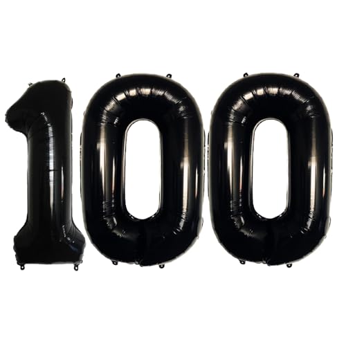 Folienballons für Patenvater, 40,6 cm, für Kinder und Erwachsene, Geburtstag, Jahrestag, Party-Dekorationen, Zubehör für den Heimgebrauch (Schwarz, Nummer 100) von GODFATHER LTD PARTY EVERY DAY