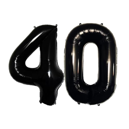 Folienballons für Patenvater, 40,6 cm, für Kinder und Erwachsene, Geburtstag, Jahrestag, Party-Dekorationen, Zubehör für den Heimgebrauch (Schwarz, Nummer 40) von GODFATHER LTD PARTY EVERY DAY
