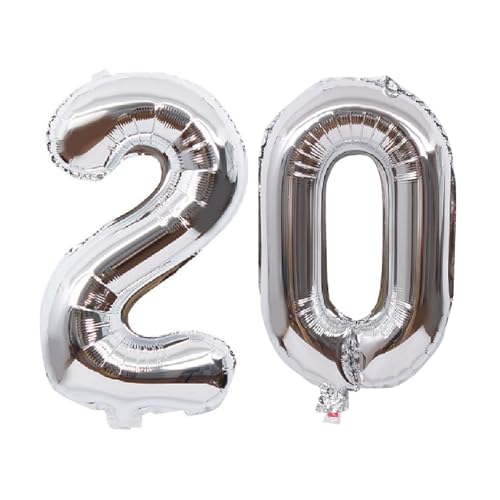Folienballons für den Patenvater, 40,6 cm, für Kinder und Erwachsene, Geburtstag, Jahrestag, Party-Dekorationen, Zubehör für den Heimgebrauch (Silber, Nummer 20) von GODFATHER LTD PARTY EVERY DAY
