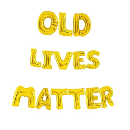 Folienballons mit Aufschrift "Godfather 40.6 cm Words Phrases Theme Party Alphabet Buchstaben Folienballon Banner zur Dekoration (Gold, Old Lives Matter) von GODFATHER LTD PARTY EVERY DAY