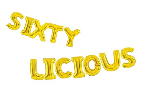 Folienballons mit Aufschrift "Godfather 40.6 cm Words Phrases Theme Party Alphabet Buchstaben Folienballon Banner zur Dekoration (Gold, Sixty Licious) von GODFATHER LTD PARTY EVERY DAY