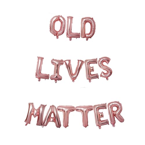 Folienballons mit Aufschrift "Godfather 40.6 cm Words Phrases Theme Party Alphabet Buchstaben Folienballon Banner zur Dekoration (Roségold, Old Lives Matter) von GODFATHER LTD PARTY EVERY DAY