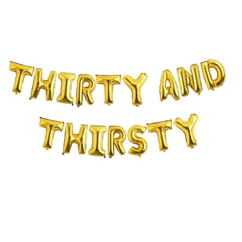 Folienballons mit Aufschrift "Godfather 40.6 cm Words Phrases Theme Party Alphabet Letters Foil Party Balloon Banner For Decoration (Gold, Thirty and Thristy) von GODFATHER LTD PARTY EVERY DAY