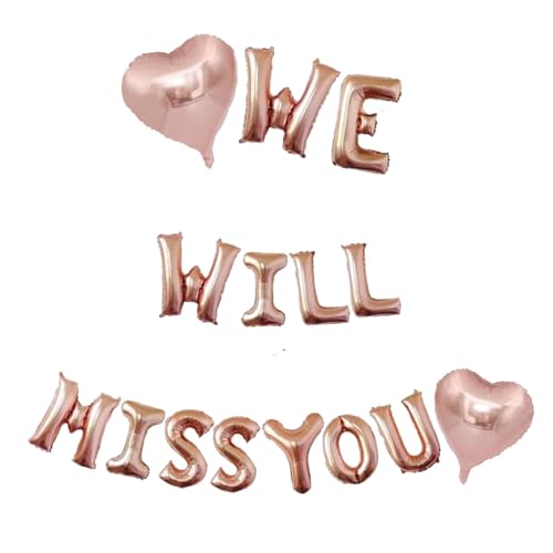 Folienballons mit Aufschrift "Godfather 40.6 cm Words Phrases Theme Party Alphabet Letters Foil Party Balloon Banner For Decoration (Rose Gold, We Will Miss You) von GODFATHER LTD PARTY EVERY DAY