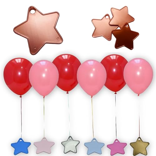 Godfather Ballongewichte Sternförmige Ballongewichte Kunststoffanhänger für Helium und Folienballons für Geburtstag Hochzeit Party Feiern (Roségold, 15 Stück) von GODFATHER LTD PARTY EVERY DAY