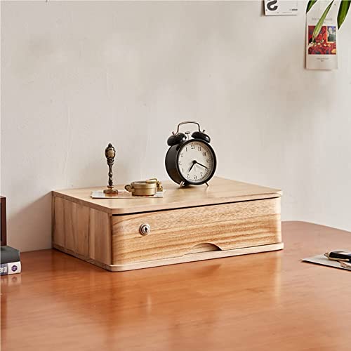 GODFSAHG Aktenschrank aus Holz für den Schreibtisch mit Schloss, 4-stufige Schubladenbox für die Desktop-Nisierung von GODFSAHG