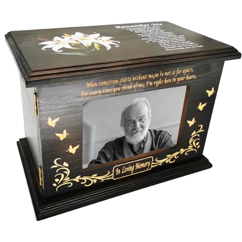 GODSUER Urnen für menschliche Asche, Holzurne für Asche, Erwachsene, männlich, weiblich, Holz-Bilderrahmen, Urnenbox und Schatulle für Asche, Beerdigung, Gedenkurnenbox, Männer, Frauen, Kinder, hält GODSUER Urnen für menschliche Asche, Holzurne für Asche, Erwachsene, männlich, weiblich, Holz-Bilderrahmen, Urnenbox und Schatulle für Asche, Beerdigung, Gedenkurnenbox, Männer, Frauen, Kinder, hält von GODSUER