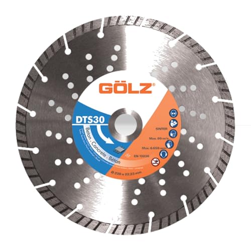 GÖLZ Diamant Trennscheibe DTS30 Ø150 x 22,23 mm, Diamantscheibe für Beton, Waschbeton, Ziegel, harter Klinker, Stein-Universal, Premium Qualität Made in Germany GÖLZ Diamant Trennscheibe DTS30 Ø150 x 22,23 mm, Diamantscheibe für Beton, Waschbeton, Ziegel, harter Klinker, Stein-Universal, Premium Qualität Made in Germany von GÖLZ