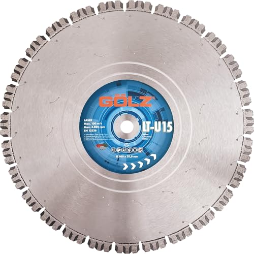 GÖLZ Diamant Trennscheibe LT-U15 Ø400 x 25,4 mm, Diamantscheibe für Waschbeton, Ziegel, Klinker und Granit, Premium Qualität Made in Germany von GÖLZ