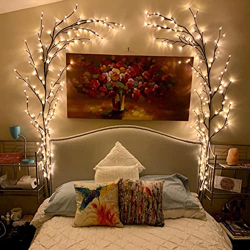GOESWELL Illuminated Willow Vine Home Decor Artificial Vineyard Wall Decoration 144 LEDs Warm White von GOESWELL