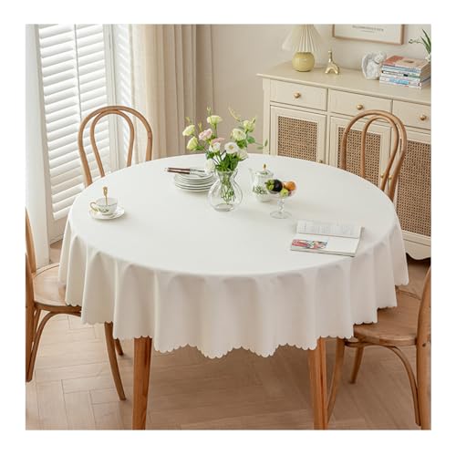 GOEXCPL Fleckabweisende runde Tischdecke,Wasserdicht beschichtete Tischdecke,Leicht zu reinigen, Beige Durchmesser 200 cm GOEXCPL Fleckabweisende runde Tischdecke,Wasserdicht beschichtete Tischdecke,Leicht zu reinigen, Beige Durchmesser 200 cm von GOEXCPL