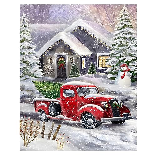 GOGHSCEK Diamond Painting Bilder Weihnachten, 5D Diamond Painting Diamant Painting Bilder Erwachsene Weihnachten, DIY Diamant Malerei Bilder Erwachsene Set 30x40cm Weihnachten Lastwagen für Dekoration von GOGHSCEK