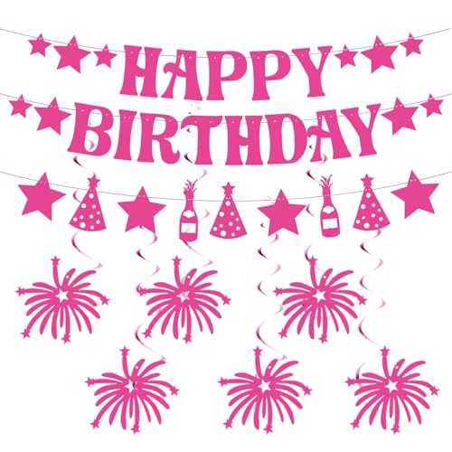 Happy Birthday Dekorationen Mädchen – 7 Stück vorbespannte Geburtstagsparty-Banner Dekorationen Kinder Frau hängende Wirbel Dekorationen Zubehör Geburtstagsparty-Dekor Happy Birthday Dekorationen Mädchen – 7 Stück vorbespannte Geburtstagsparty-Banner Dekorationen Kinder Frau hängende Wirbel Dekorationen Zubehör Geburtstagsparty-Dekor von GOGOBAY