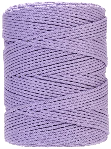 GOHOF Makramee-Schnur, 4 mmx300 m, hochwertiges Baumwoll-Makramee-Seil, 4 Stränge, gedrehte, eines der perfektesten Materialien für Makramee-Kunst, Baumwollschnur ohne Chemikalien (hellviolett) von GOHOF