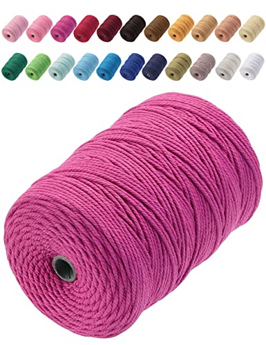 GOHOF Makramee-Schnur 3 mm x 200 m Premium Baumwolle Makramee Seil, 4 Stränge gedrehte weiche Baumwollkordel, eines der perfektesten Materialien für Makramee-Kunst, Baumwollschnur ohne Chemikalien GOHOF Makramee-Schnur 3 mm x 200 m Premium Baumwolle Makramee Seil, 4 Stränge gedrehte weiche Baumwollkordel, eines der perfektesten Materialien für Makramee-Kunst, Baumwollschnur ohne Chemikalien von GOHOF