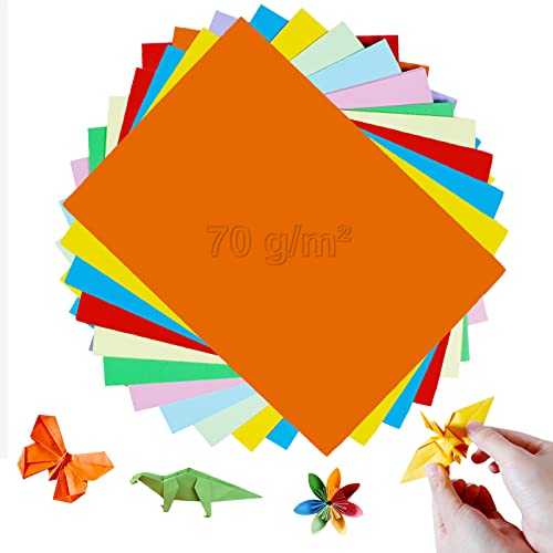 100 Blatt A4 Bastelpapier, 70 g/m² Dünnes Färbigen Kopierpapier, Färbigen Tonpapier, Buntpapier, für DIY Origami und Basteln Gestalten ( Nicht eine Papierstau ) von GOIEHIR