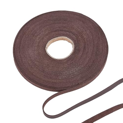 Flaches Lederband, 10 m x 8 mm Weiches Lederband, Lederriemen Flach, Lederbänder Flach für Armbänder Halskette Schmuckherstellung Stiefelspitze DIY Handwerk Werkzeugwerkstatt, Braun von GOIEHIR