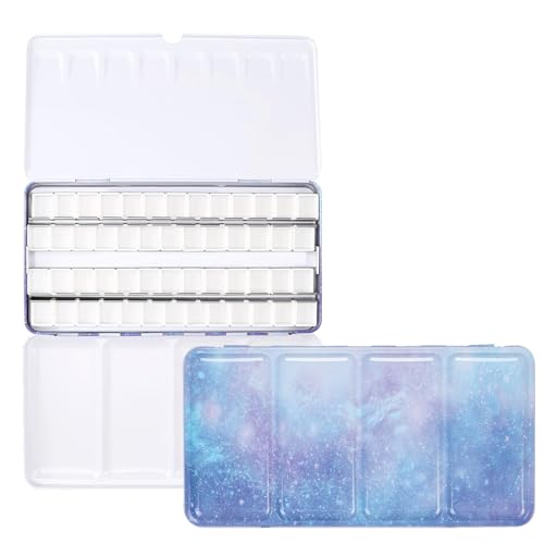 Leere Aquarellpalette, Palette Farbkasten mit 52 Pcs Hälfte Pfannen, Wassermalkasten, Großes Lila Galaxie Metall-Box, für Aquarellfarbe, Gunst malerei, DIY Kunst Leere Aquarellpalette, Palette Farbkasten mit 52 Pcs Hälfte Pfannen, Wassermalkasten, Großes Lila Galaxie Metall-Box, für Aquarellfarbe, Gunst malerei, DIY Kunst von GOIEHIR