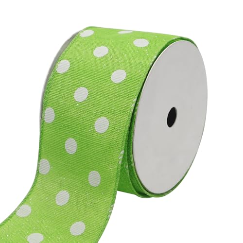 GOIYZTTR 10M Polka Dots Band mit Drahtkante Hellgrun&Weiß 60mm Breite Gepunktetes Dekoband, Weich und Flexibel zum Dekorieren & Basteln GOIYZTTR 10M Polka Dots Band mit Drahtkante Hellgrun&Weiß 60mm Breite Gepunktetes Dekoband, Weich und Flexibel zum Dekorieren & Basteln von GOIYZTTR