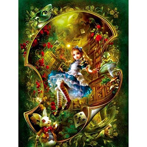 5D Diamantgemälde zum Selbermachen, Alice im Wunderland Poster mit Diamant Malerei Set für Erwachsene runde Diamant Edelstein Perlen Gemälde für Kinder perfekt für Heim Wanddekoration 30x40 cm 5D Diamantgemälde zum Selbermachen, Alice im Wunderland Poster mit Diamant Malerei Set für Erwachsene runde Diamant Edelstein Perlen Gemälde für Kinder perfekt für Heim Wanddekoration 30x40 cm von GOJOSOWIN