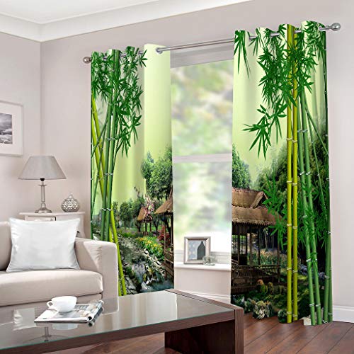 GOKSEL Gardinen 2 Stück x 110 B x 215cm H Bambus Blickdichte Gardinen -Lichtundurchlässige Vorhänge mit Ösen für Schlafzimmer Kinderzimmer Geräuschreduzierung GOKSEL Gardinen 2 Stück x 110 B x 215cm H Bambus Blickdichte Gardinen -Lichtundurchlässige Vorhänge mit Ösen für Schlafzimmer Kinderzimmer Geräuschreduzierung von GOKSEL