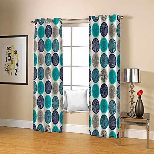 GOKSEL Gardinen 2 Stück x 140 B x 245cm H Bunte Kreise Blickdichte Gardinen -Lichtundurchlässige Vorhänge mit Ösen für Schlafzimmer Kinderzimmer Geräuschreduzierung von GOKSEL