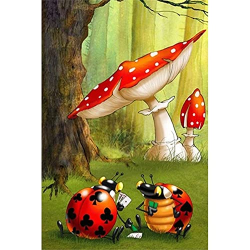 GOKSOY 5D Diamant Painting Kinder Bilder Malerei, DIY Diamond Painting Set Full Groß Pilz Marienkäfer Mosaikherstellung für Kinder, Erwachsene, Home Wand Décor 50x70cm/20x28inch GOKSOY 5D Diamant Painting Kinder Bilder Malerei, DIY Diamond Painting Set Full Groß Pilz Marienkäfer Mosaikherstellung für Kinder, Erwachsene, Home Wand Décor 50x70cm/20x28inch von GOKSOY
