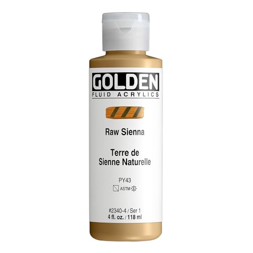 Golden 2340-4 flüssige Acrylfarbe, 119ml (4oz), Raw Sienna von Golden Artist Colors