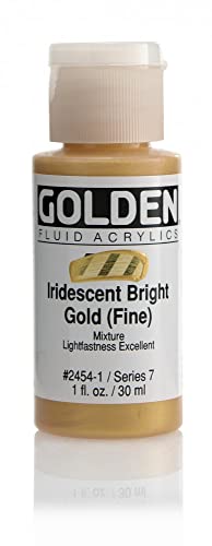 Pro-Art Golden Fluid Acrylfarbe, 28 g, schillerndes helles Gold von Golden Artist Colors