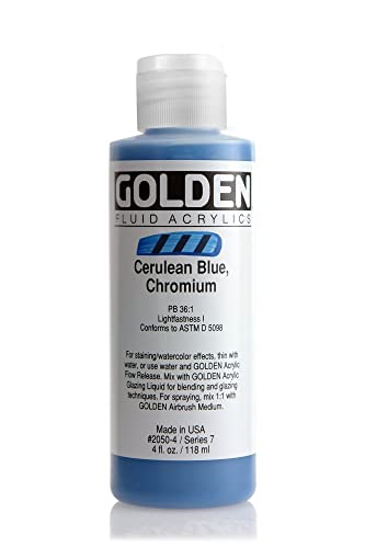 Golden Fluid Acrylics Acrylfarbe, 118 ml, Blau (Cerulean Blue Chromium) von GOLDEN