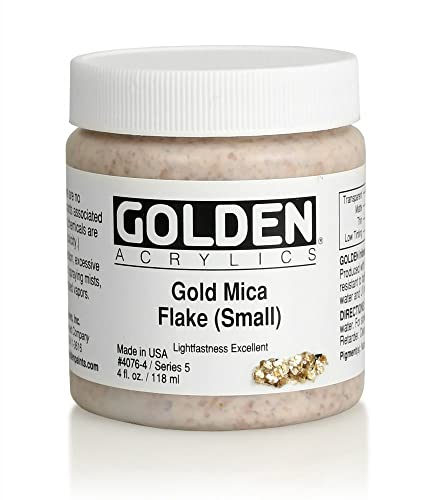 Goldene 0004076-4 4Oz Heavy Body schillernde Farbe Acrylfarbe - Gold Mica Flakes - Kleine von Golden Artist Colors