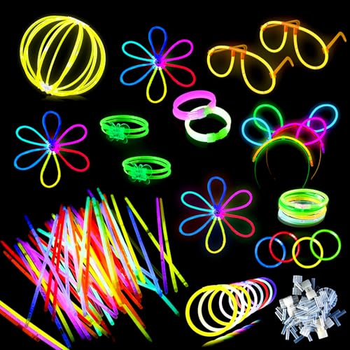GOLDGE 172 Stück Knicklichter Party Set mit 80 Leuchtstäbe Knicklichter von GOLDGE