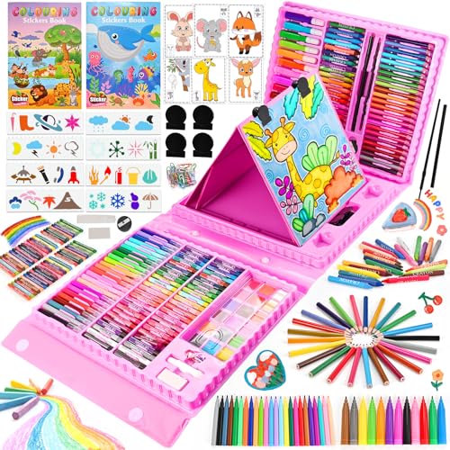 GOLDGE 230 Stück Kinder Malkoffer Kinder Zeichenset mit Zeichentisch Buntstifte Wachsmalstifte Aquarell Geschenk für Mädchen 4 5 6 7 8 9 10 11 12 Jahre GOLDGE 230 Stück Kinder Malkoffer Kinder Zeichenset mit Zeichentisch Buntstifte Wachsmalstifte Aquarell Geschenk für Mädchen 4 5 6 7 8 9 10 11 12 Jahre von GOLDGE