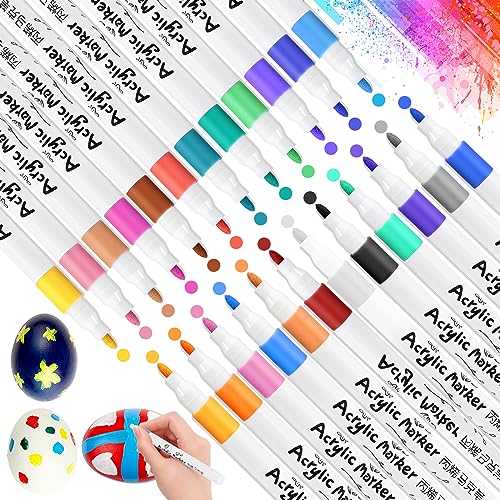 GOLDGE 24 Farben Acrylstifte für Steine Wasserfest, Textilstifte, Acrylic Paint Marker, Steine Bemalen Stifte, Acrylmarker für Holz, Glas, Basteln, DIY, Fotoalben, Stoff GOLDGE 24 Farben Acrylstifte für Steine Wasserfest, Textilstifte, Acrylic Paint Marker, Steine Bemalen Stifte, Acrylmarker für Holz, Glas, Basteln, DIY, Fotoalben, Stoff von GOLDGE