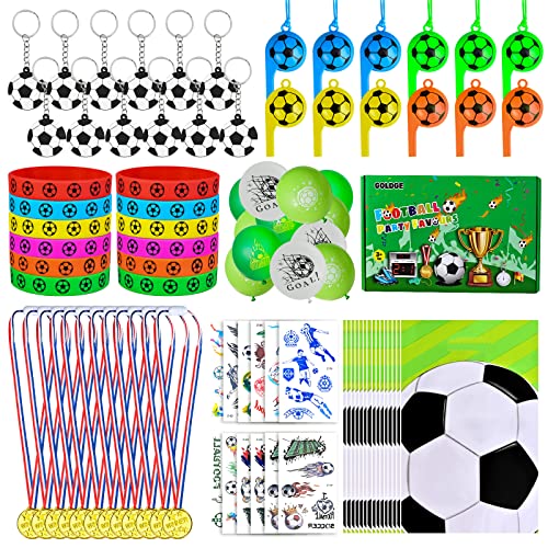 GOLDGE 87Pcs Fußball Party Mitgebsel Kinder mit Fußball Geburtstagsdeko Zubehör Tüten Trillerpfeife Schlüsselanhänger Aufkleber Süßigkeitentüte Medaillen Fußball Give Aways für Kinder Jungen Mädchen GOLDGE 87Pcs Fußball Party Mitgebsel Kinder mit Fußball Geburtstagsdeko Zubehör Tüten Trillerpfeife Schlüsselanhänger Aufkleber Süßigkeitentüte Medaillen Fußball Give Aways für Kinder Jungen Mädchen von GOLDGE