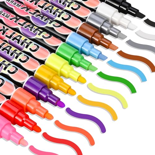 GOLDGE Kreidestifte für Tafel Abwaschbar Kreidemarker Fenster, 12 Kreidestifte für Fenster 6mm Whiteboard Marker Stifte KinderFensterstifte Kreidestift Fenstermalstifte Mitgebsel Kindergeburtstag GOLDGE Kreidestifte für Tafel Abwaschbar Kreidemarker Fenster, 12 Kreidestifte für Fenster 6mm Whiteboard Marker Stifte KinderFensterstifte Kreidestift Fenstermalstifte Mitgebsel Kindergeburtstag von GOLDGE