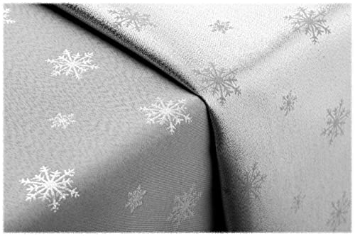 GOLDMAR Weihnachtstischdecke Fleckenresistente Schmutzabweisend Zweiseitig Tischdecke Weihnachten Advent - Polyester Lamatex Elegante Weihnachtstisch Deko (130x180 cm, Grau-Muster-02) von GOLDMAR