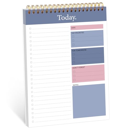 To-Do-Listen-Notizblock, Tagesplaner, undatiert, 52 Blatt, 16,5 x 24,9 cm, Planungsblock, Checkliste, Produktivität, Notizblock für Arbeit und persönliche Organisation To-Do-Listen-Notizblock, Tagesplaner, undatiert, 52 Blatt, 16,5 x 24,9 cm, Planungsblock, Checkliste, Produktivität, Notizblock für Arbeit und persönliche Organisation von GOLDPEI